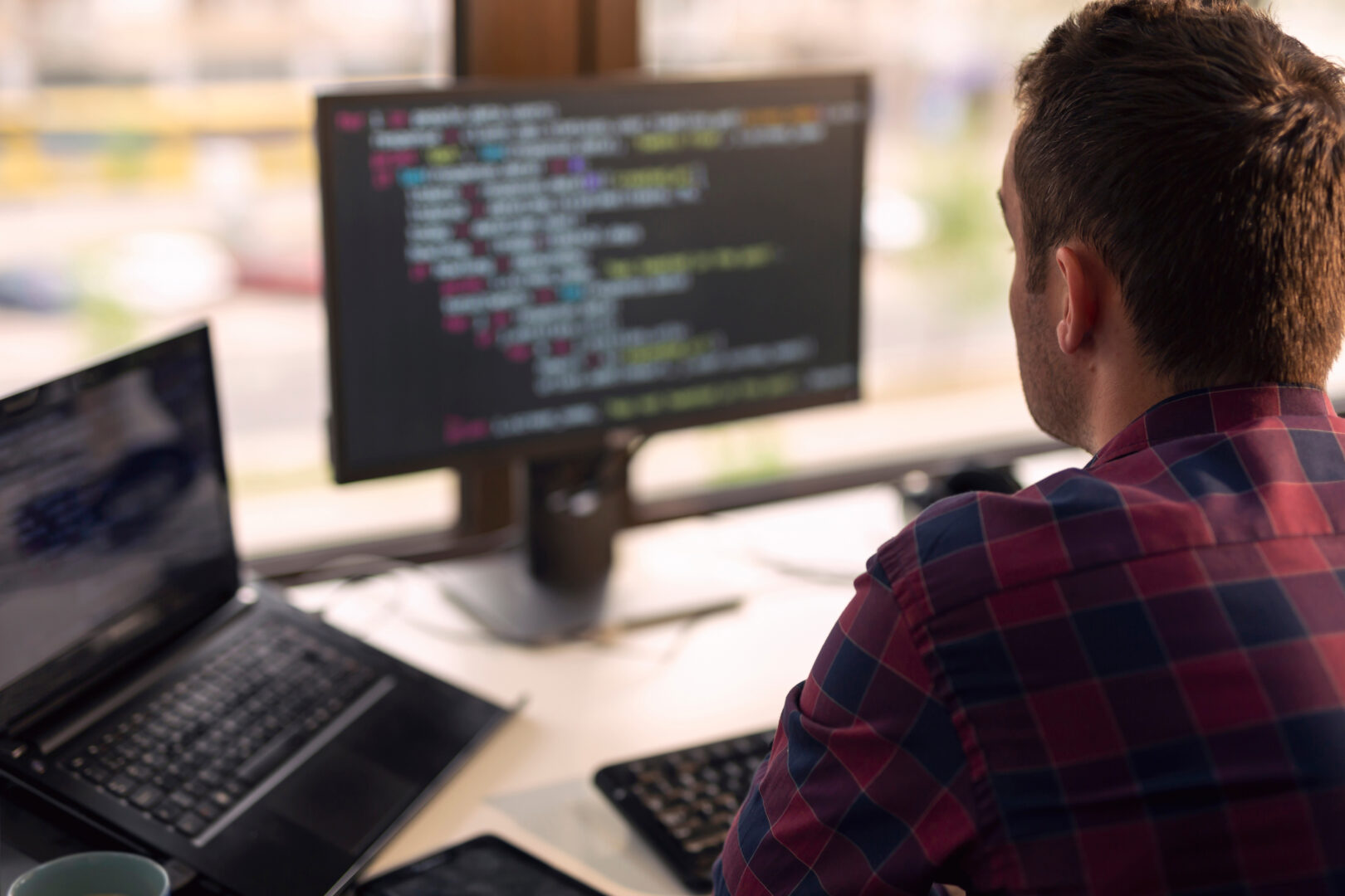 Software developer working